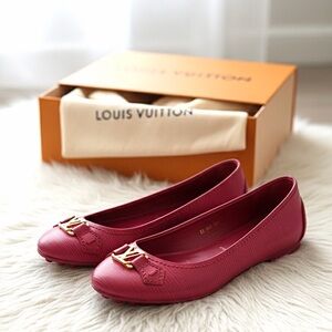 LOUIS VUITTON Epi Oxford Ballerina Flats size 38 in Fuchsia Pink